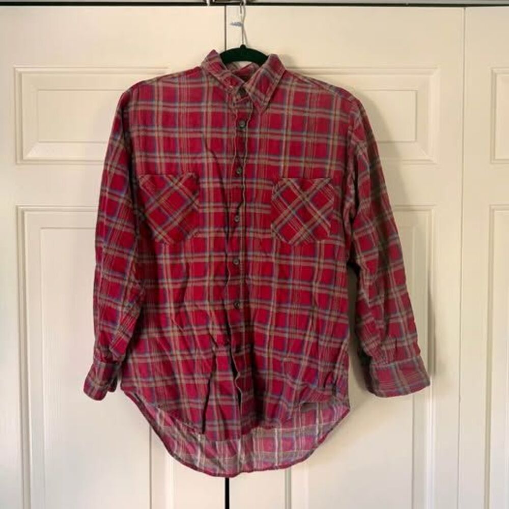 Dickies 1922 Red Plaid 100% Cotton Flannel Shirt Men’s M